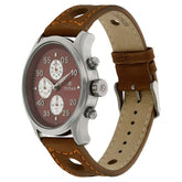 Titan Men's Watch Analog, Maroon Dial With Brown Leather Strap, 1634SL03